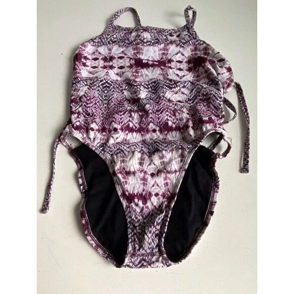 JOLYN GAVIN Kaleidoscope Print Adjustable Tie Back One Piece Swimsuit Size 26 - Picture 1 of 12